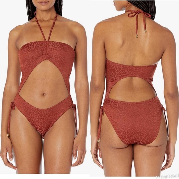 BCBGMAXAZRIA Standard Cut Out One Piece Swimsuit - Picture 1 of 8